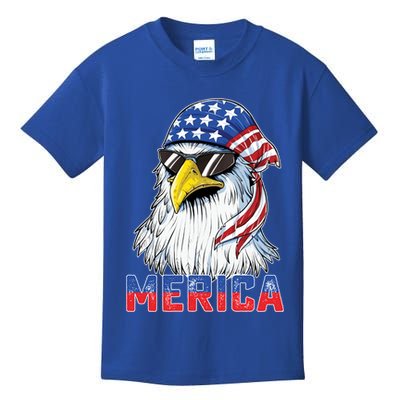 Eagle Merica 4th Of July Usa American Flag Patriotic Gift Kids T-Shirt