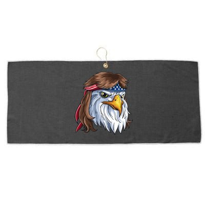 Eagle Mullet 4th Of July Merica American Flag Funny Gift Large Microfiber Waffle Golf Towel