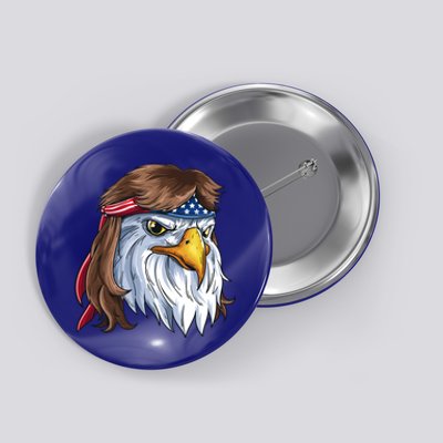 Eagle Mullet 4th Of July Merica American Flag Funny Gift Button