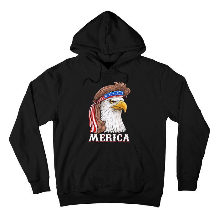 Eagle Mullet 4th Of July USA American Flag Merica Hoodie