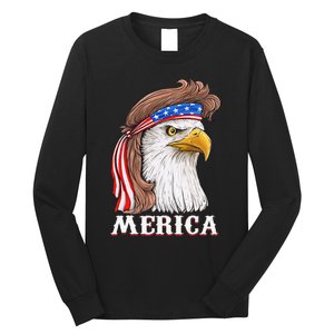 Eagle Mullet 4th Of July USA American Flag Merica Long Sleeve Shirt