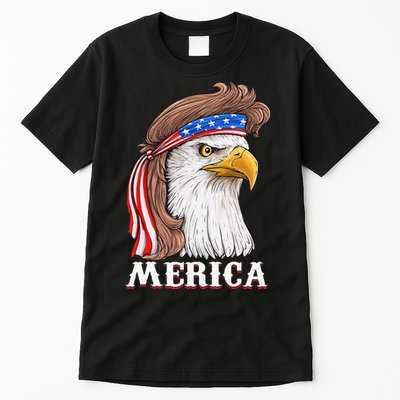 Eagle Mullet 4th Of July USA American Flag Merica Tall T-Shirt
