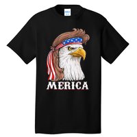 Eagle Mullet 4th Of July USA American Flag Merica Tall T-Shirt