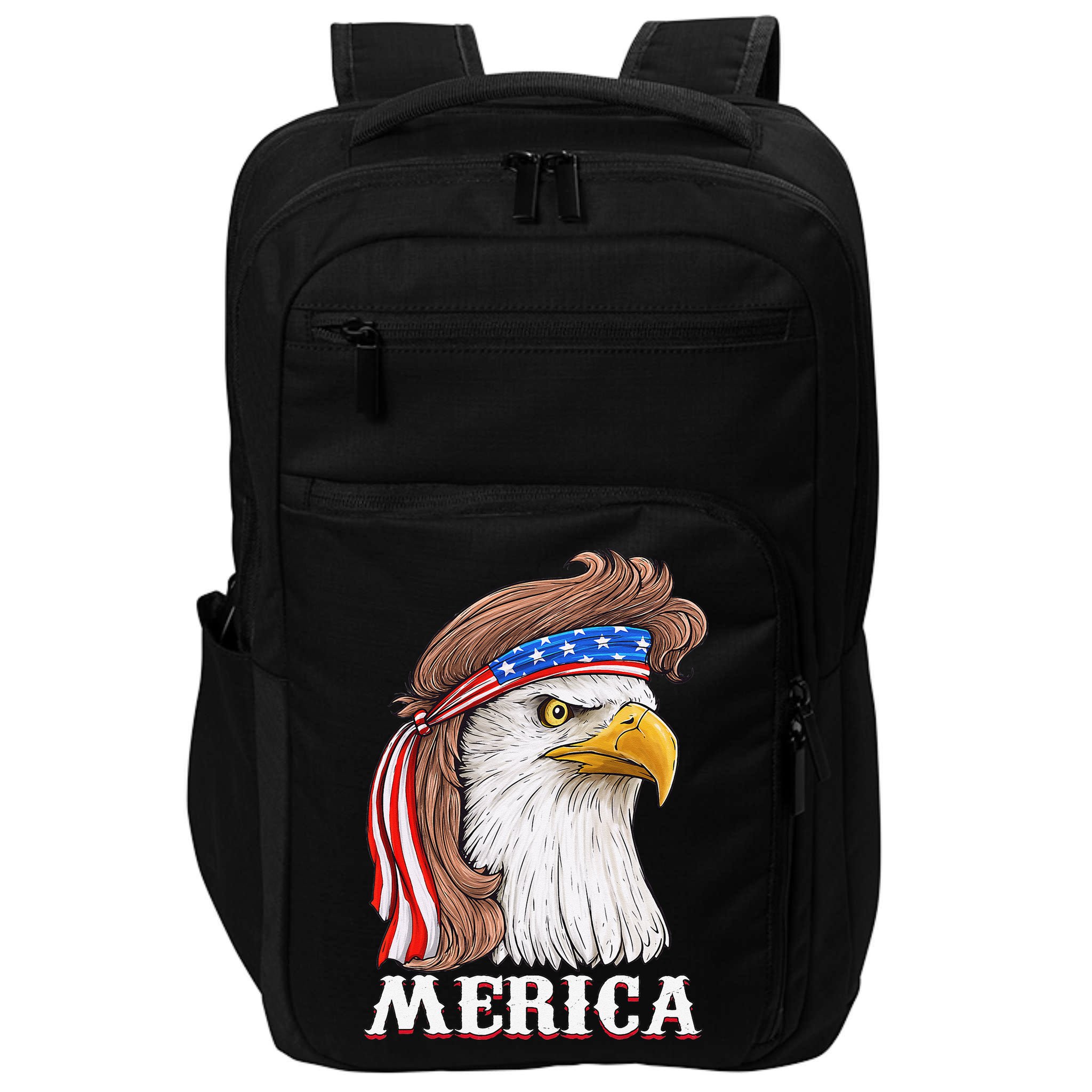 Eagle Mullet 4th Of July USA American Flag Merica Impact Tech Backpack