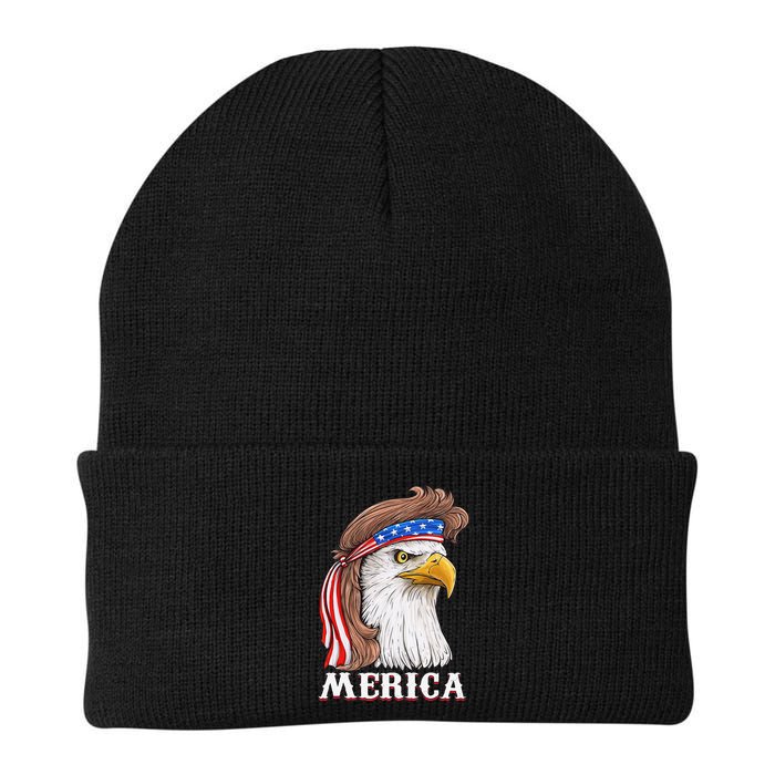Eagle Mullet 4th Of July USA American Flag Merica Beanie