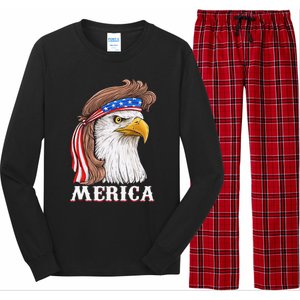 Eagle Mullet 4th Of July USA American Flag Merica Long Sleeve Pajama Set