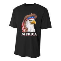 Eagle Mullet 4th Of July USA American Flag Merica Youth Performance Sprint T-Shirt