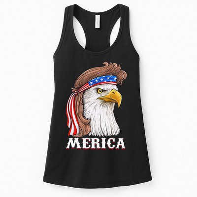 Eagle Mullet 4th Of July USA American Flag Merica Womens Tank Top