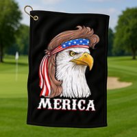Eagle Mullet 4th Of July USA American Flag Merica Golf Towel