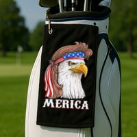 Eagle Mullet 4th Of July USA American Flag Merica Golf Towel