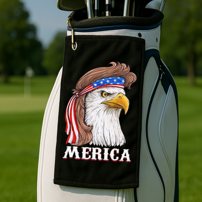 Eagle Mullet 4th Of July USA American Flag Merica Golf Towel