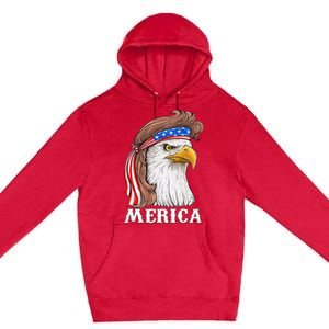 Eagle Mullet 4th Of July USA American Flag Merica Premium Pullover Hoodie