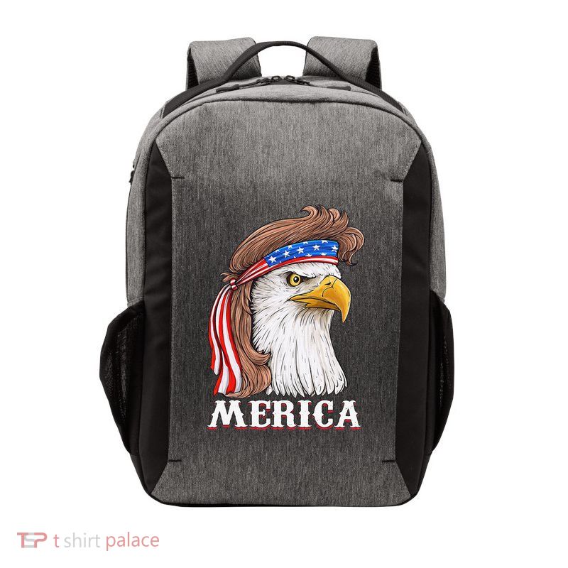 Eagle Mullet 4th Of July USA American Flag Merica Vector Backpack
