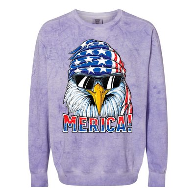 Eagle Merica 4th Of July Merica American Colorblast Crewneck Sweatshirt