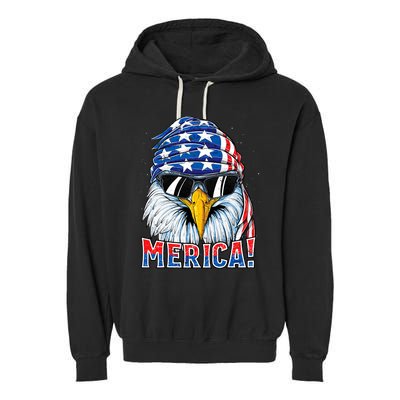 Eagle Merica 4th Of July Merica American Garment-Dyed Fleece Hoodie