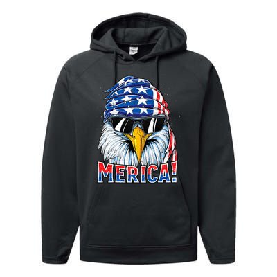 Eagle Merica 4th Of July Merica American Performance Fleece Hoodie