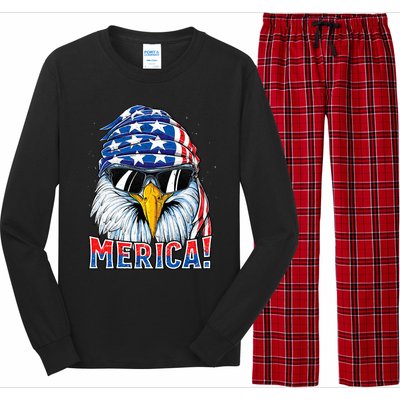 Eagle Merica 4th Of July Merica American Long Sleeve Pajama Set