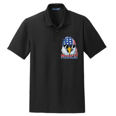 Eagle Merica 4th Of July Merica American Dry Zone Grid Polo