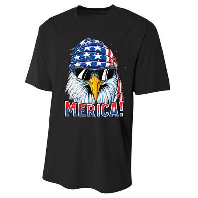 Eagle Merica 4th Of July Merica American Performance Sprint T-Shirt