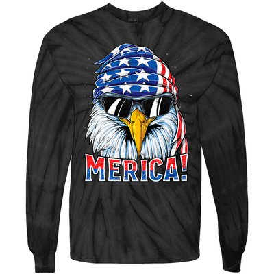 Eagle Merica 4th Of July Merica American Tie-Dye Long Sleeve Shirt