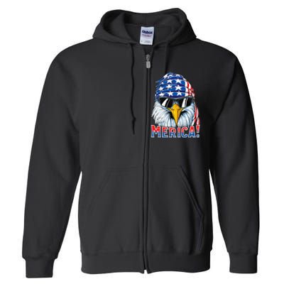 Eagle Merica 4th Of July Merica American Full Zip Hoodie