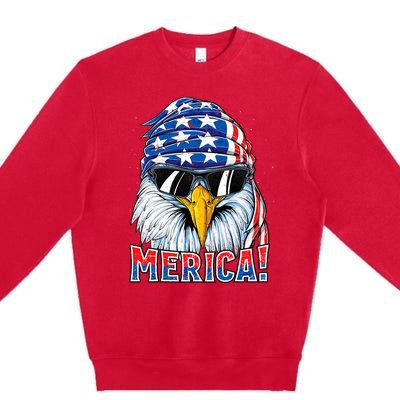 Eagle Merica 4th Of July Merica American Premium Crewneck Sweatshirt