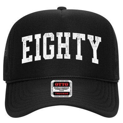 Eighty Minimalist 80th Birthday Design 80-Year-Old Trucker Hat