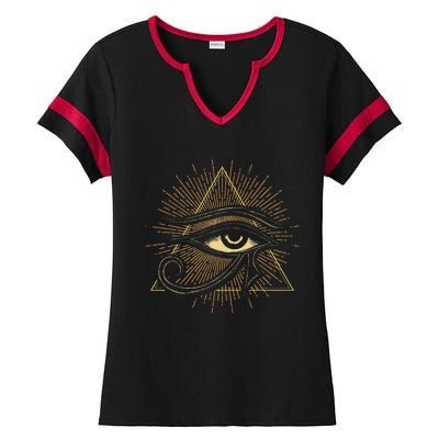 Egyptian Mythology Ancient Egypt Deity Eye Of Horus Ladies Halftime Notch Neck Tee