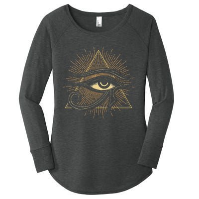 Egyptian Mythology Ancient Egypt Deity Eye Of Horus Women's Perfect Tri Tunic Long Sleeve Shirt