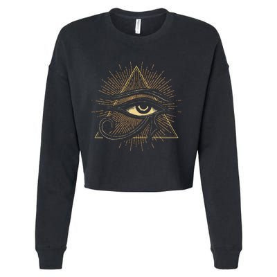 Egyptian Mythology Ancient Egypt Deity Eye Of Horus Cropped Pullover Crew