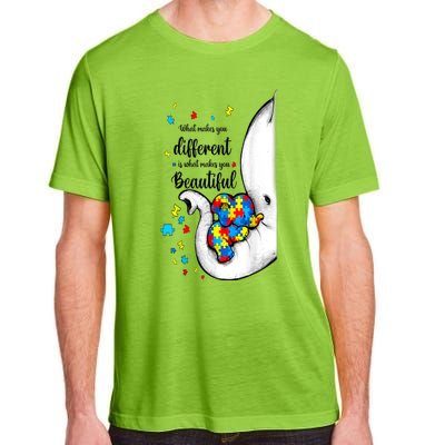 Elephant Mom Autism Awareness Colorful Puzzle Pieces Gift Adult ChromaSoft Performance T-Shirt