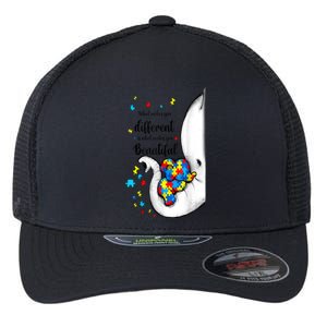 Elephant Mom Autism Awareness Colorful Puzzle Pieces Gift Flexfit Unipanel Trucker Cap