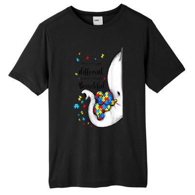 Elephant Mom Autism Awareness Colorful Puzzle Pieces Gift Tall Fusion ChromaSoft Performance T-Shirt