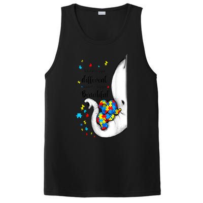 Elephant Mom Autism Awareness Colorful Puzzle Pieces Gift PosiCharge Competitor Tank