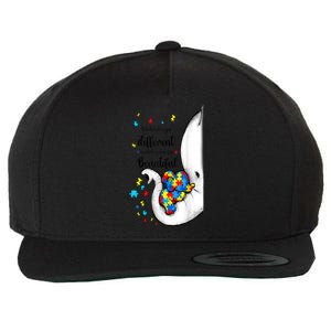 Elephant Mom Autism Awareness Colorful Puzzle Pieces Gift Wool Snapback Cap