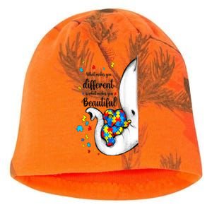 Elephant Mom Autism Awareness Colorful Puzzle Pieces Gift Kati - Camo Knit Beanie