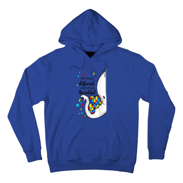 Elephant Mom Autism Awareness Colorful Puzzle Pieces Gift Hoodie