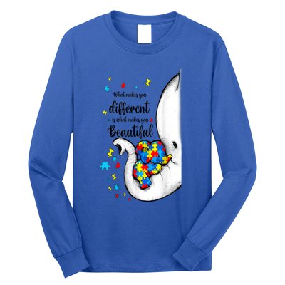 Elephant Mom Autism Awareness Colorful Puzzle Pieces Gift Long Sleeve Shirt