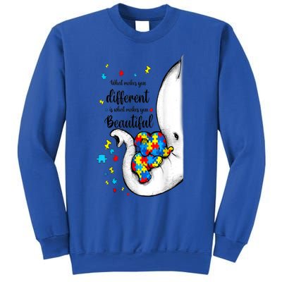 Elephant Mom Autism Awareness Colorful Puzzle Pieces Gift Sweatshirt