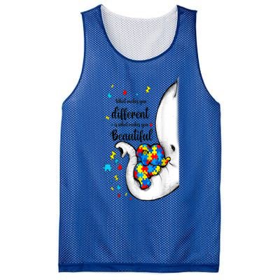 Elephant Mom Autism Awareness Colorful Puzzle Pieces Gift Mesh Reversible Basketball Jersey Tank