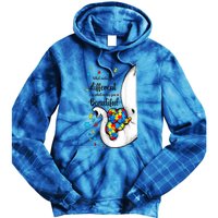 Elephant Mom Autism Awareness Colorful Puzzle Pieces Gift Tie Dye Hoodie