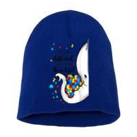 Elephant Mom Autism Awareness Colorful Puzzle Pieces Gift Short Acrylic Beanie