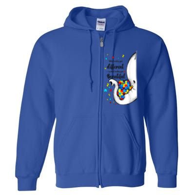 Elephant Mom Autism Awareness Colorful Puzzle Pieces Gift Full Zip Hoodie