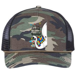 Elephant Mom Autism Awareness Colorful Puzzle Pieces Gift Retro Rope Trucker Hat Cap