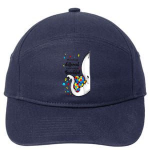 Elephant Mom Autism Awareness Colorful Puzzle Pieces Gift 7-Panel Snapback Hat