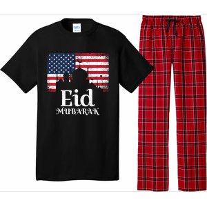 Eid Mubarak American Flag Eid Al Fitr Islamic Holiday Gift Pajama Set