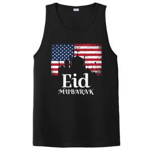 Eid Mubarak American Flag Eid Al Fitr Islamic Holiday Gift PosiCharge Competitor Tank