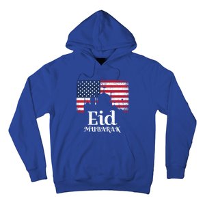 Eid Mubarak American Flag Eid Al Fitr Islamic Holiday Gift Hoodie