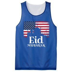 Eid Mubarak American Flag Eid Al Fitr Islamic Holiday Gift Mesh Reversible Basketball Jersey Tank