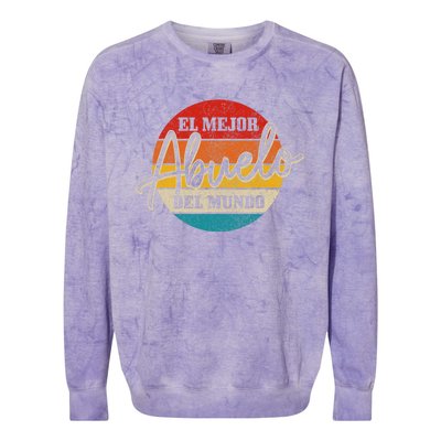 El Mejor Abuelo Del Mundo Vintage Fathers Day Dia Del Padre Colorblast Crewneck Sweatshirt